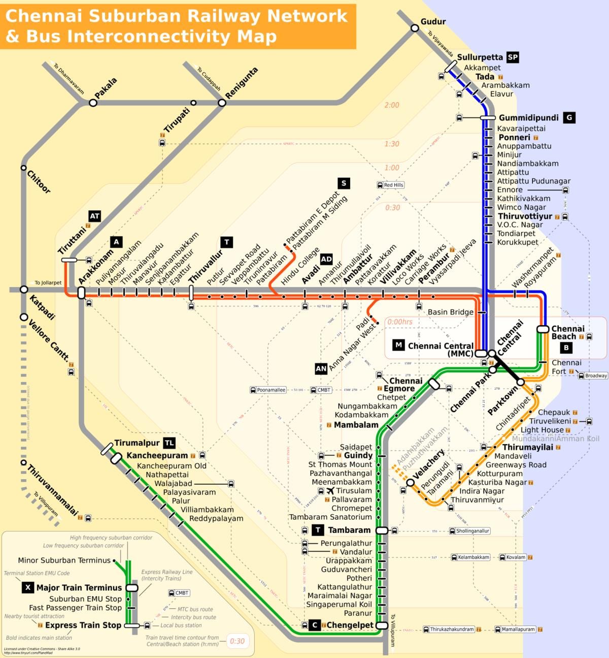 central Chennai mapa
