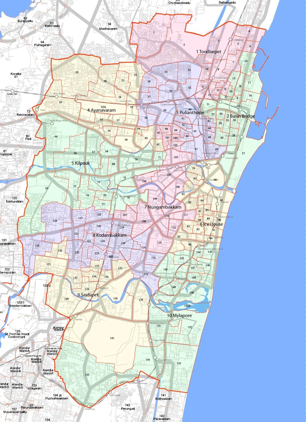mas malaki Chennai corporation mapa