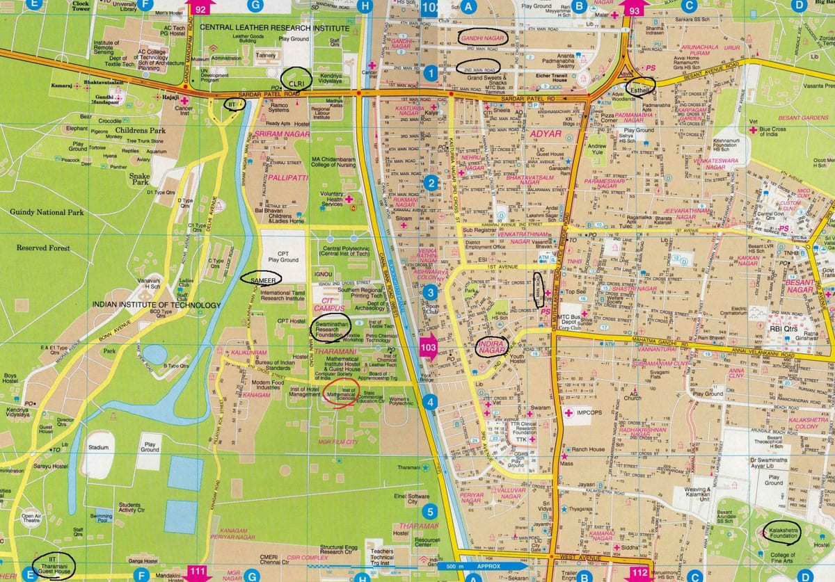 detalyadong mga mapa ng Chennai