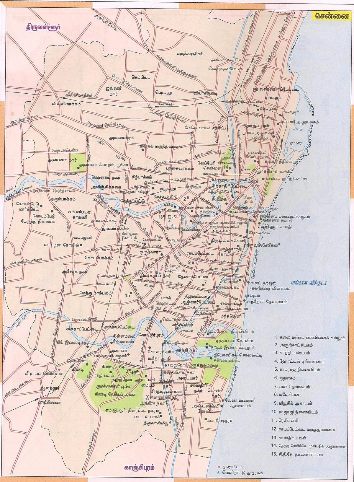 ang mapa ng ruta ng Chennai
