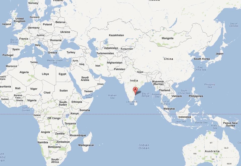 Chennai sa mapa ng mundo