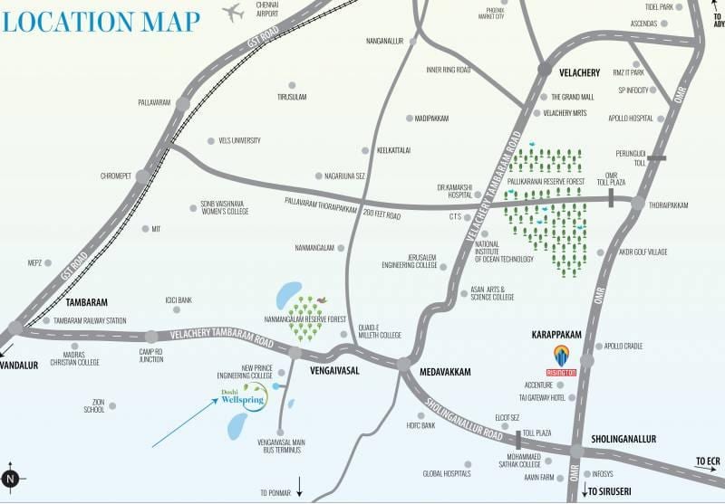 Medavakkam Chennai mapa