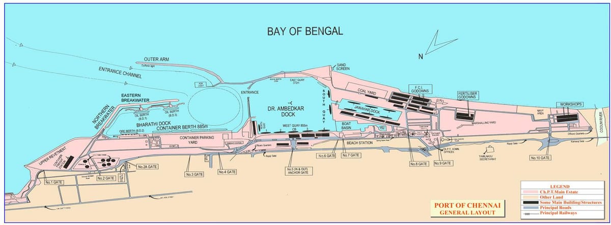 mapa ng Chennai port