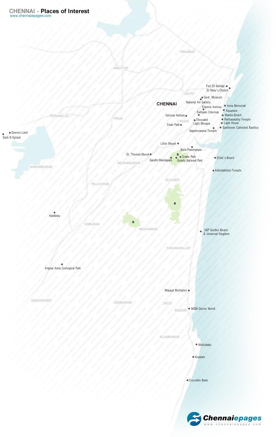 turista mapa ng Chennai