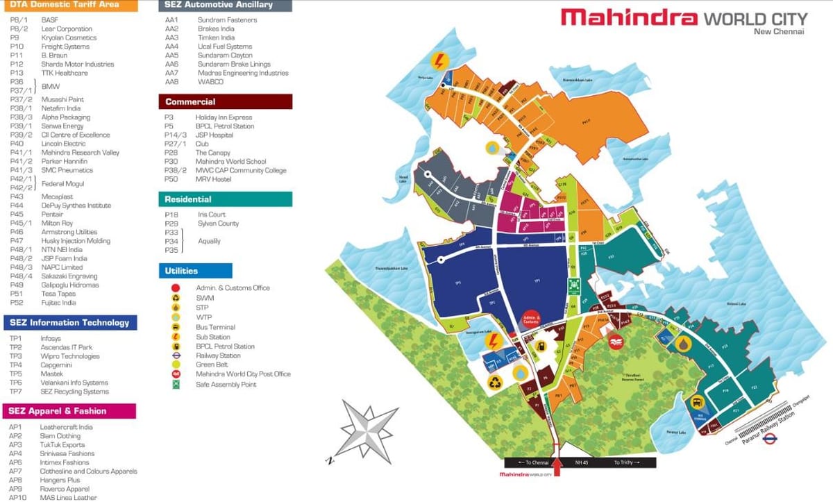 mapa ng Mahindra lungsod Chennai