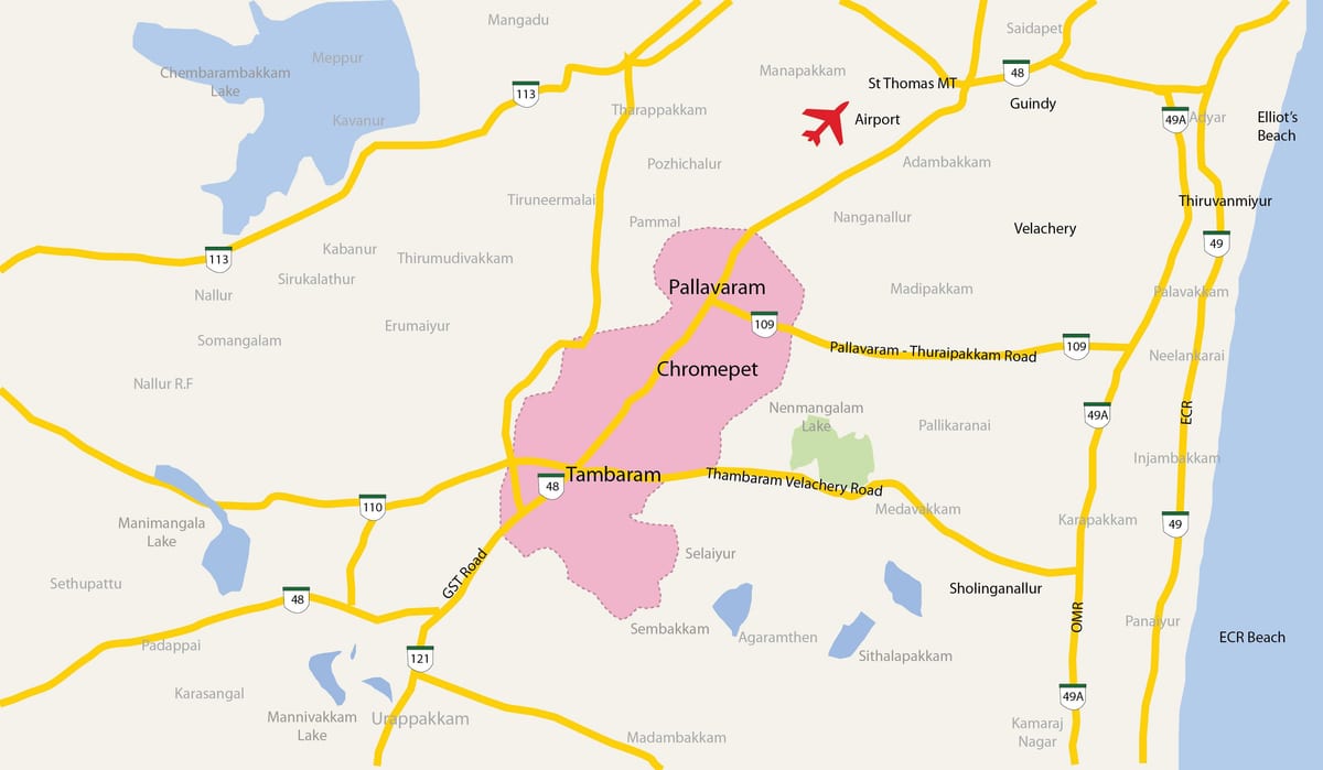 mapa ng Tambaram Chennai