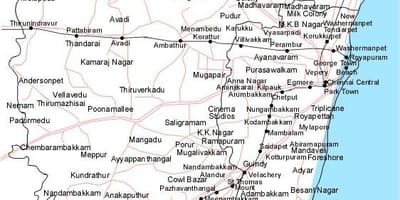 Chennai mapa na may mga direksyon