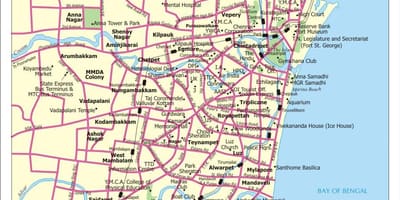 Chennai mapa ng lungsod sa kalye