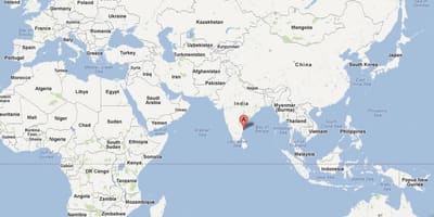 Chennai sa mapa ng mundo