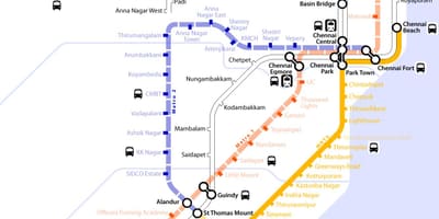 Metro rail Chennai ruta ng mapa