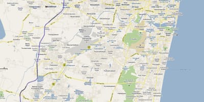 Mapa ang ruta ng Chennai