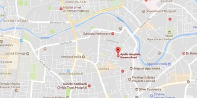 Apollo ospital Chennai Greams mapa ng daan